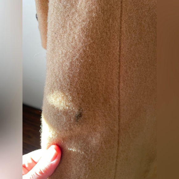 Gant, camel color wool mid-length fully lined designer trench coat vintage VGUC - Picture 5 of 12